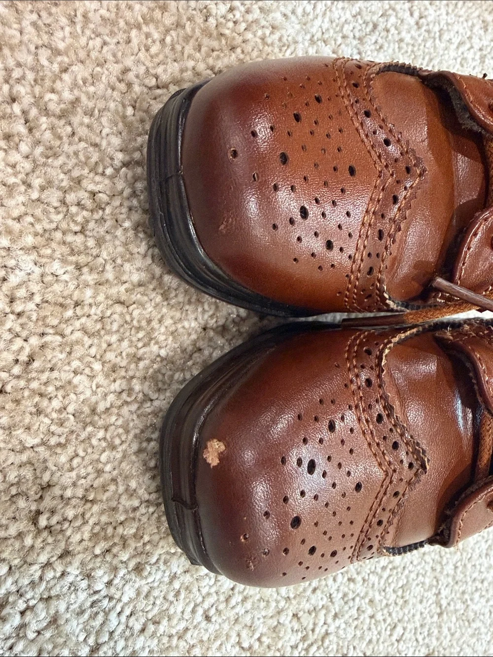 Deer Stags Tan/Brown Boys Wingtip Dress Shoes